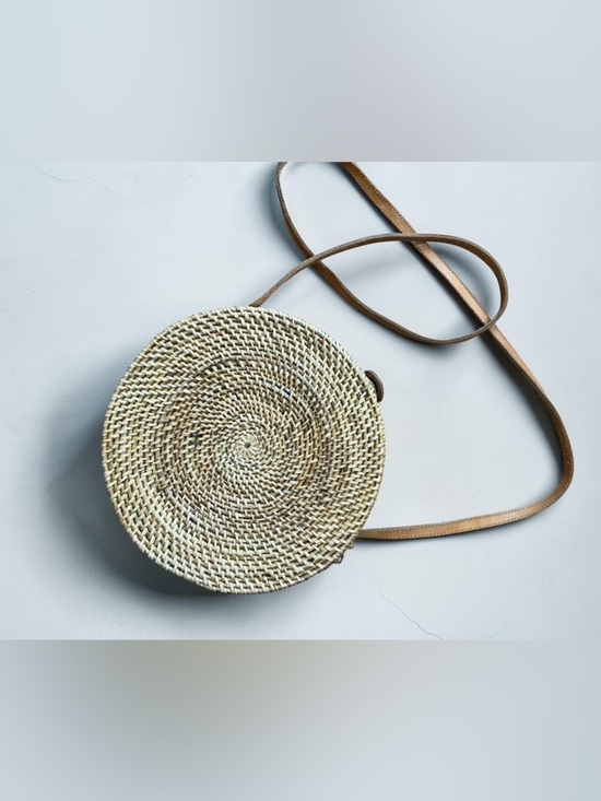 Handmade Handbags - Round Rattan Crossbody Bag